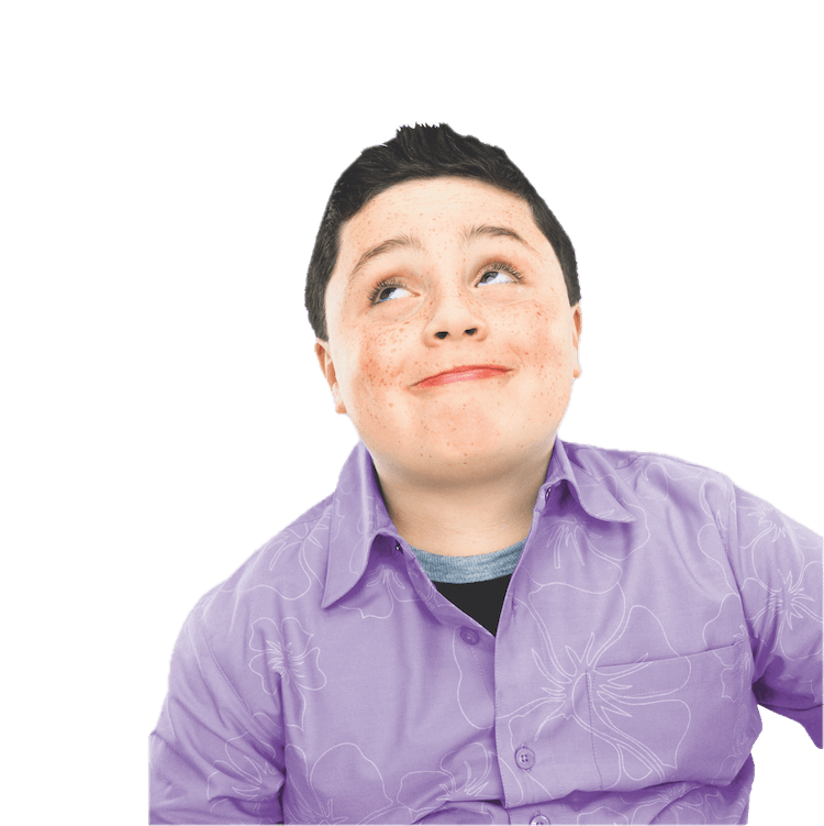 boy looking up